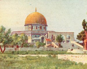 Jerusalén, Cúpula de la Roca (litografía en color)