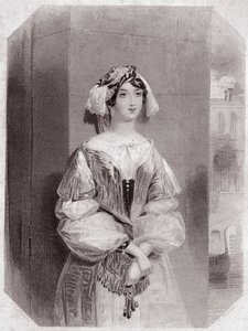 Jessica, hija de Shylock (El mercader de Venecia) - de la Galería de mujeres de Shakespeare, colección de cuarenta y cinco retratos serios por artistas tempranos de Londres, enriquecidos con avisos críticos y literarios, circa 1838 de English School