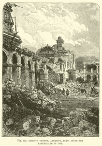 Iglesia de los Jesuitas, Arequipa, Perú, después del terremoto de 1868 de English School