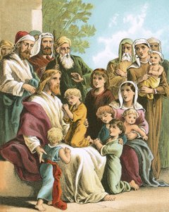 Jesús bendiciendo a los niños pequeños