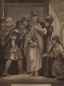 Jesús coronado con una corona de espinas (grabado) de English School