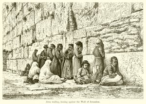 Judíos Lamentándose, Apoyados contra el Muro de Jerusalén de English School
