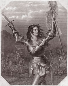 Juana de Arco (tragedia de Enrique VI en cinco actos) - en - “” Galerie des femmes de Shakespeare, colección de cuarenta y cinco retratos serios por los primeros artistas de Londres, enriquecidos con notas críticas y literarias””” alrededor de 1838 de English School