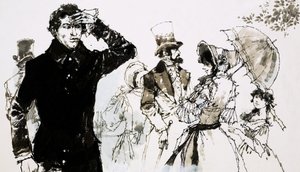 Johann Strauss padre con su abrigo abotonado