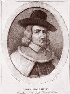 John Bradshaw, atribuido a Gravedon, grabado por de Langlume de English School