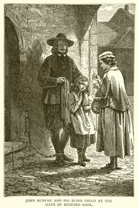 John Bunyan y su Hija Ciega en la Puerta de la Cárcel de Bedford de English School