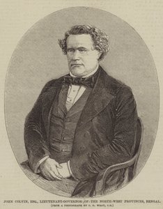 John Colvin, Esquire, Teniente-Gobernador de las Provincias del Noroeste, Bengala (grabado) de English School