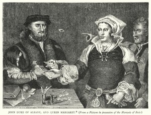 John Duque de Albany y Reina Margarita (grabado) de English School