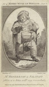 John Henderson como Falstaff en Las alegres comadres de Windsor de English School