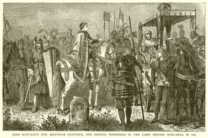 El hijo de Juan Hunyadi, Matías Corvino, y Jorge Podiebrad en el campamento ante Spielberg en 1468