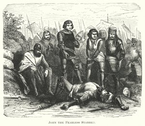 Juan el Intrépido Apuñalado (grabado) de English School