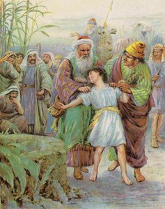 Joseph Sold into Captivity (litografía en color) de English School