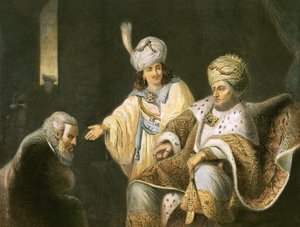 José llevando a su padre Jacob a conocer al Faraón