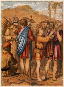 José vendido por sus hermanos (litografía en color) de English School