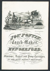 Josiah Pontin, fabricante de coches, tarjeta comercial
