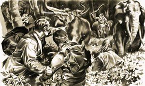 Viaje al Centro de la Tierra. Ilustración del serial de Julio Verne de English School