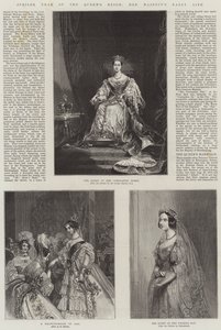 Año del Jubileo del Reinado de la Reina, la Vida Temprana de Su Majestad (grabado) de English School