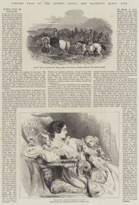 Año del Jubileo del Reinado de la Reina, la Vida Temprana de Su Majestad (grabado) de English School