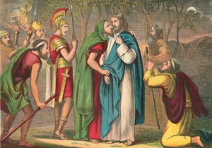 Judas traicionando a Cristo