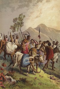 Kaffirs llevando a sus heridos de la guerra de English School