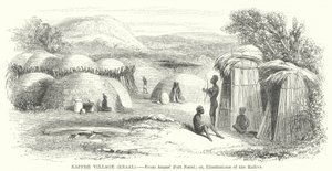 Pueblo Kaffre, Kraal (grabado)