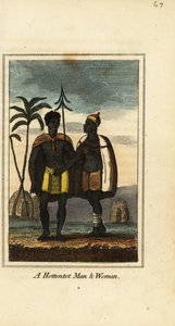Hombre y mujer khoikhoi, Sudáfrica de English School