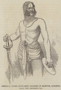 Khoosyal Doobe, Surwarrea Brahmin, de Rampoor, Lucknow, Naik, 8º Regimiento de Infantería Nativa de English School