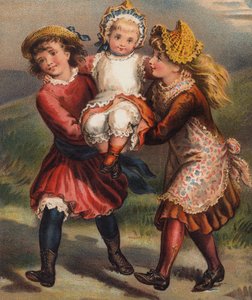 Amabilidad con el pequeño (litografía en color) de English School
