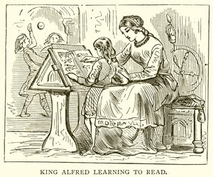 El Rey Alfredo aprendiendo a Leer