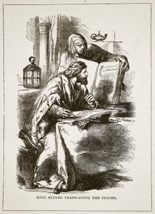 El rey Alfredo traduciendo los Salmos de English School