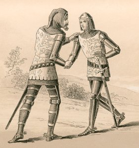 El rey Eduardo III saludando a su hijo, el Príncipe Negro, después de la batalla de Crécy de English School