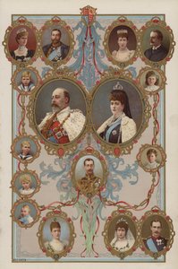 El Rey Eduardo VII, la Reina Alejandra y sus hijos y nietos de English School