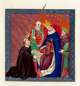 El Rey Enrique VI y John Lydgate de English School