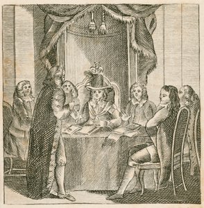 El rey Jaime II recibe información sobre la invasión planeada por Guillermo de Orange de English School