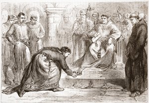El rey Juan y el legado del Papa, ilustración de La Historia del Protestantismo por James Aitken Wylie (1808-1890), pub. 1878 de English School