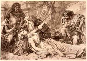 Rey Lear, Acto 5 Escena 3, de William Shakespeare (1564-1616) de English School
