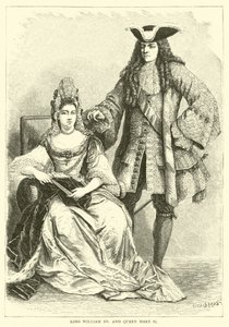 El rey Guillermo III y la reina María II de English School