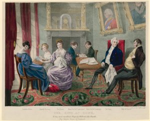 El rey Guillermo IV en casa con su familia de English School