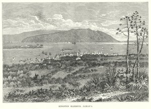 Puerto de Kingston, Jamaica (grabado)