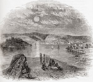 Kinsale, County Cork, Irlanda en el siglo XIX, de Old England: A Pictorial Museum, pub. 1847 de English School