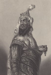 Kunwar Singh, comandante militar indio contra los británicos en Bihar durante el Motín de la India (grabado) de English School