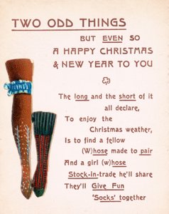 Medias y calcetín de dama, tarjeta de Navidad de English School