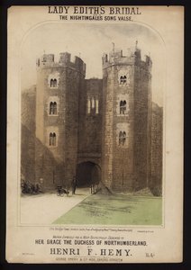La boda de Lady Edith, escrita para la Duquesa de Northumberland por Henri F Hemy, portada de partitura de English School