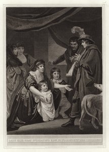 Lady Elizabeth Gray suplicando a Eduardo IV que proteja a sus hijos de English School