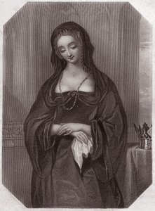 Lady Grey (Enrique VI) (Elizabeth Woodville) - en - “Galería de Mujeres de Shakespeare, colección de cuarenta y cinco retratos serios por artistas londinenses tempranos, enriquecidos con notas críticas y literarias” circa 1838 de English School