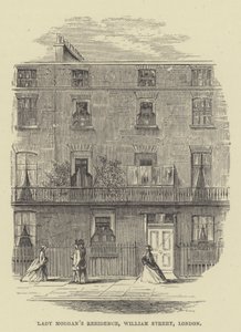 La residencia de Lady Morgan, William Street, Londres de English School
