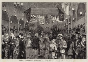 Baile de disfraces de Lady Roberts en Simla de English School