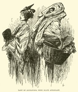 Dama de Alejandría con asistente negro