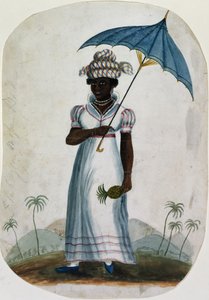 Dama con sombrilla y piña, c.1840 de English School
