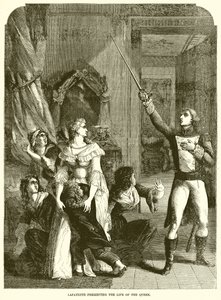 Lafayette preservando la vida de la Reina de English School